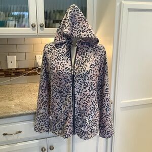 Weekends by Chico’s Lightweight Animal Print Full Zip Jacket with Hood